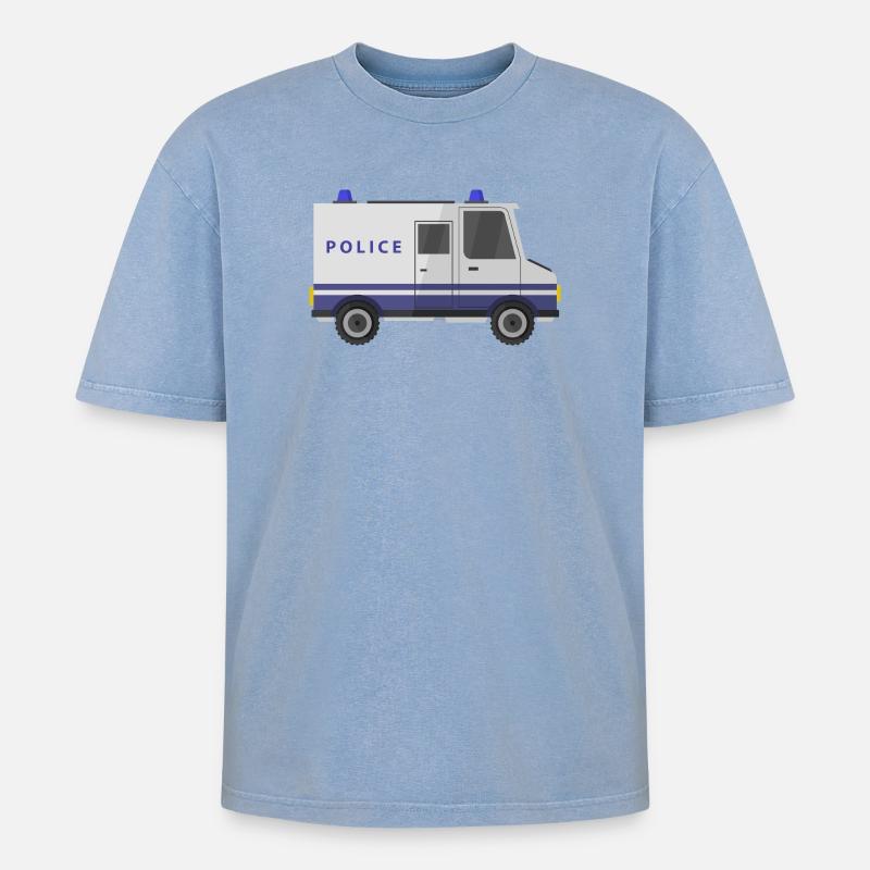 Wanne - Oversized Unisex Premium Acid-Washed T-Shirt - Blau Acid Wash