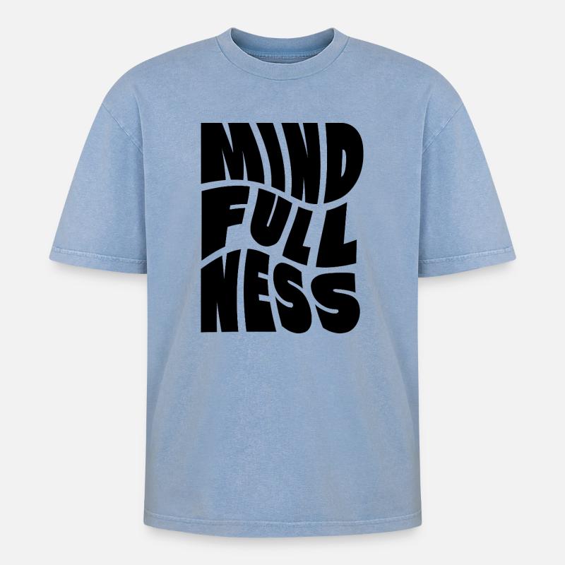 Conception de logo Mindfullness - T-shirt Premium unisexe oversize acid-washed - bleu délavé acide