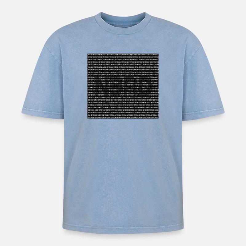 Nerd - Oversized Unisex Premium Acid-Washed T-Shirt - Blau Acid Wash