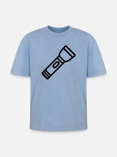 Flashlight - Oversized Unisex Premium Acid-Washed T-Shirt - acid washed blue