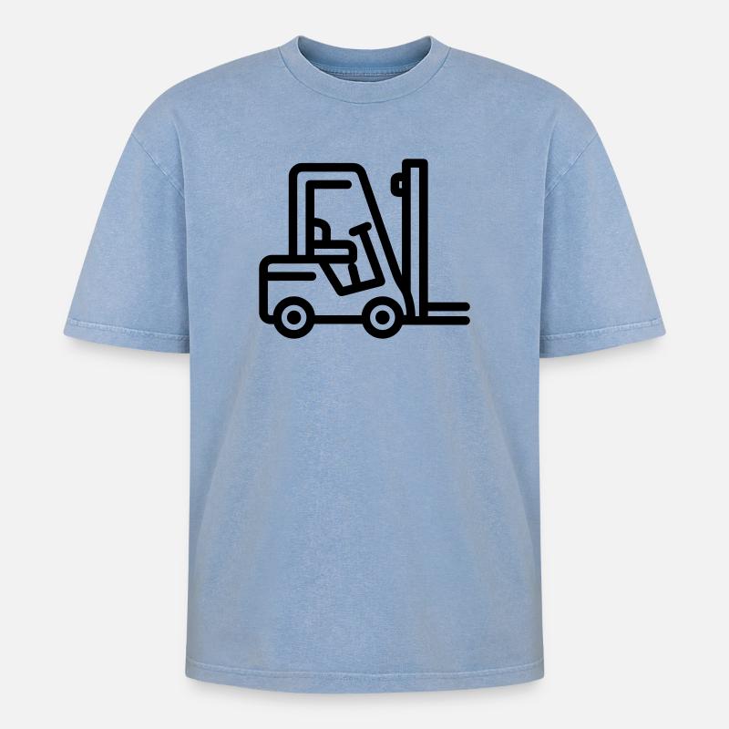 Chariot élévateur - T-shirt Premium unisexe oversize acid-washed - bleu délavé acide