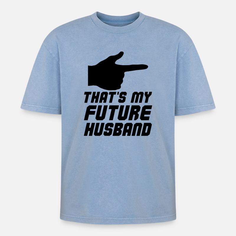 Thats my future Husband - Oversized Unisex Premium Acid-Washed T-Shirt - Blau Acid Wash