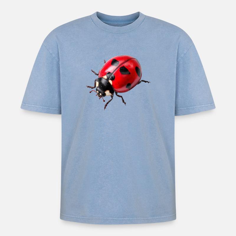 Ladybugs are also called ladybugs - Oversized Unisex Premium Acid-Washed T-Shirt - acid washed blue