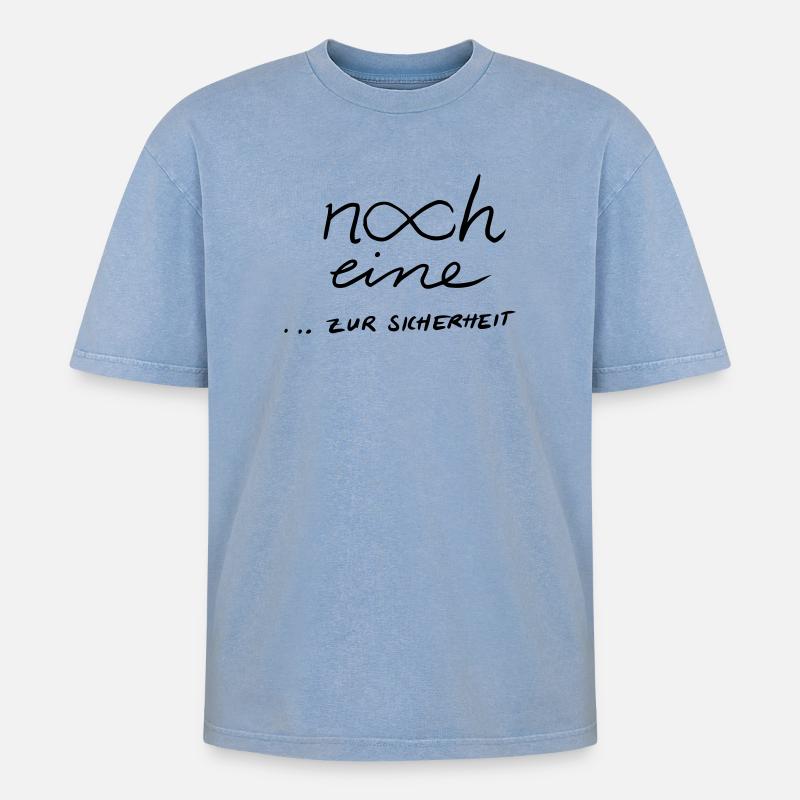Noch eine...zur Sicherheit 2 - Oversized Unisex Premium Acid-Washed T-Shirt - Blau Acid Wash