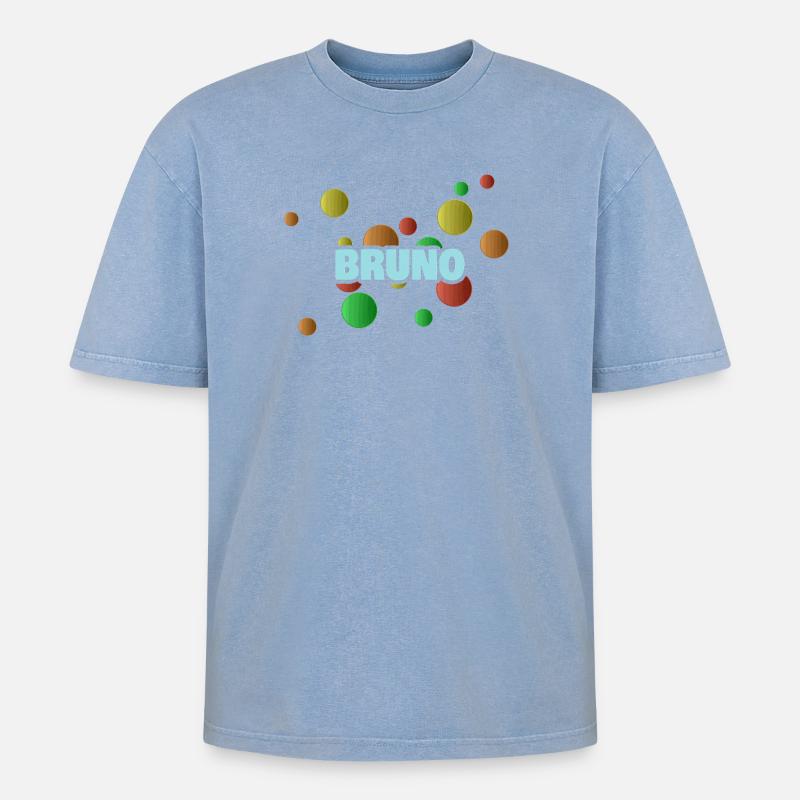 Bruno - T-shirt Premium unisexe oversize acid-washed - bleu délavé acide