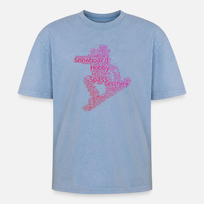 Direct Snowboard Statement - Oversized Unisex Premium Acid-Washed T-Shirt - acid washed blue