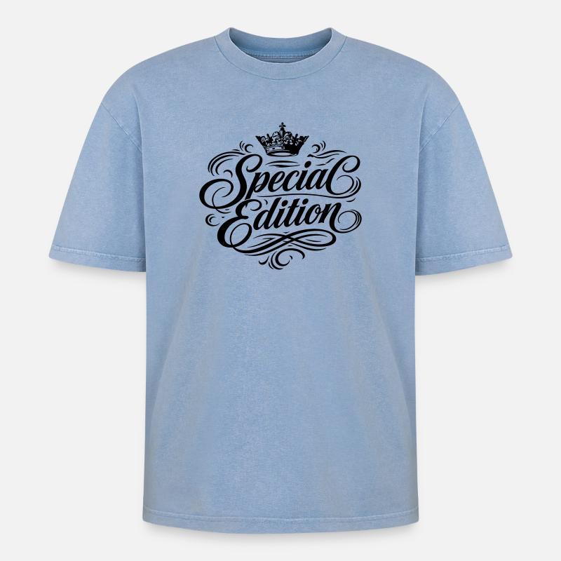 Special Edition - Oversized Unisex Premium Acid-Washed T-Shirt - Blau Acid Wash