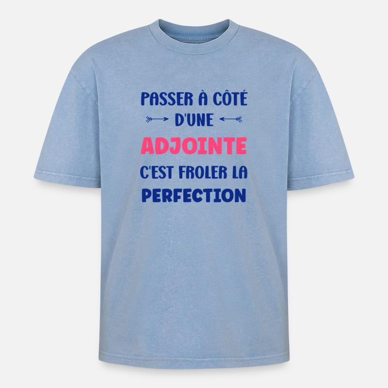 Assistent - Oversized Unisex Premium Acid-Washed T-Shirt - Blau Acid Wash