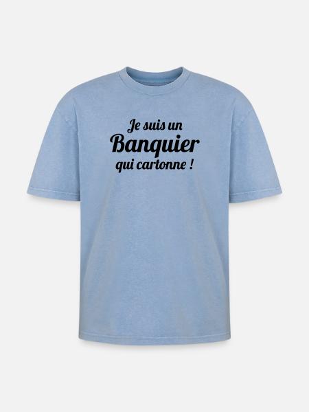 I'm a successful banker - Oversized Unisex Premium Acid-Washed T-Shirt - acid washed blue