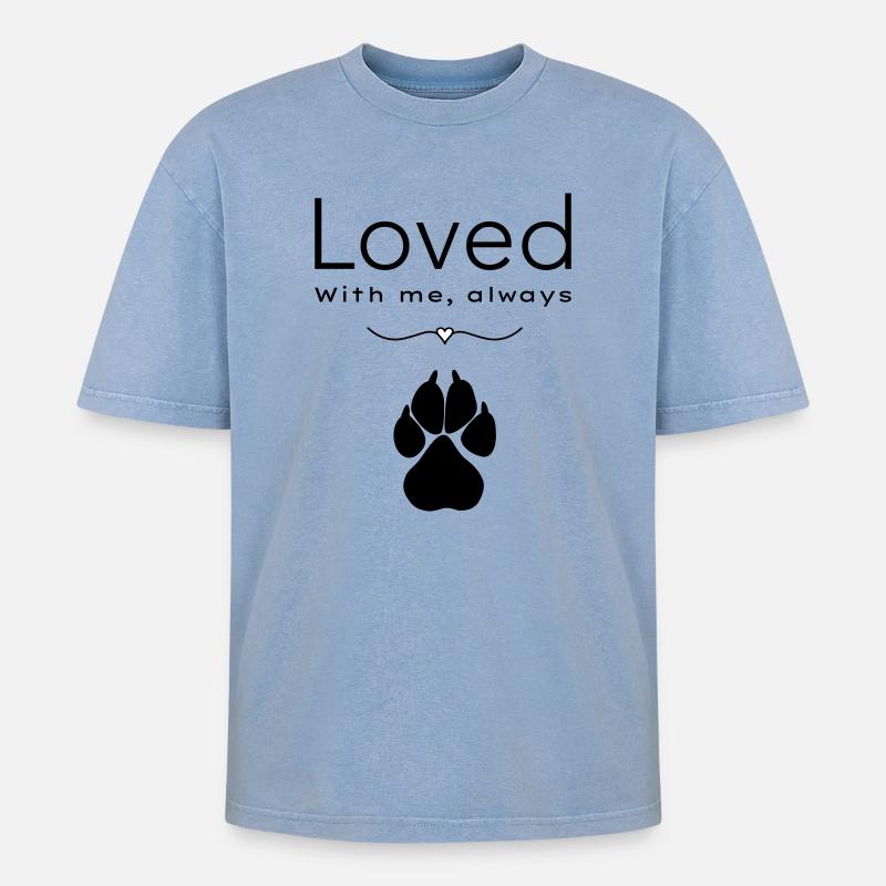 Le chien aimé - T-shirt Premium unisexe oversize acid-washed - bleu délavé acide