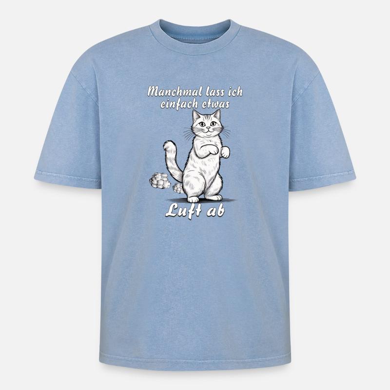CAT a laissé échapper l’antenne - T-shirt Premium unisexe oversize acid-washed - bleu délavé acide