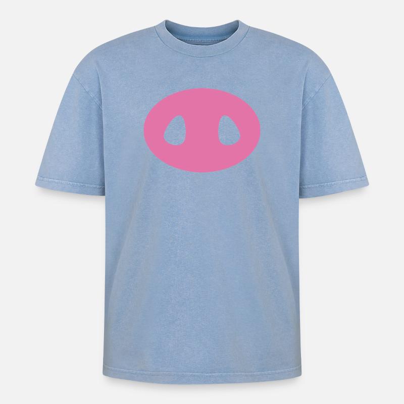 Museau de cochon - T-shirt Premium unisexe oversize acid-washed - bleu délavé acide