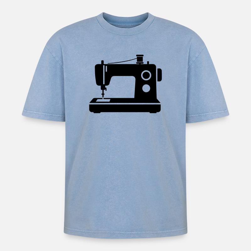 machine à coudre - T-shirt Premium unisexe oversize acid-washed - bleu délavé acide