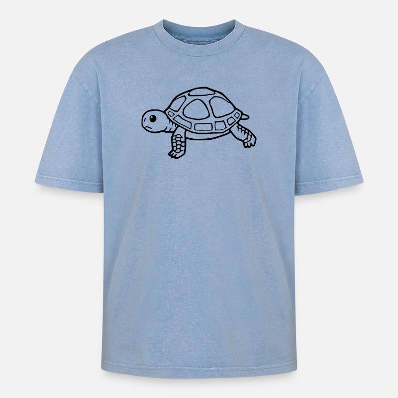 Turtle Turtles - Oversized Unisex Premium Acid-Washed T-Shirt - acid washed blue