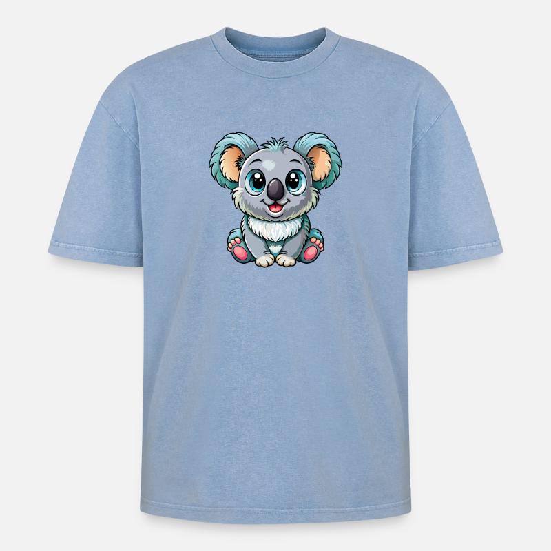 Bébé koala - T-shirt Premium unisexe oversize acid-washed - bleu délavé acide