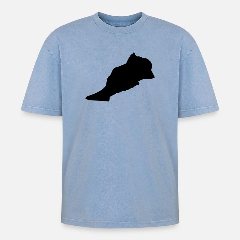 Marokko Morocco - Oversized Unisex Premium Acid-Washed T-Shirt - Blau Acid Wash