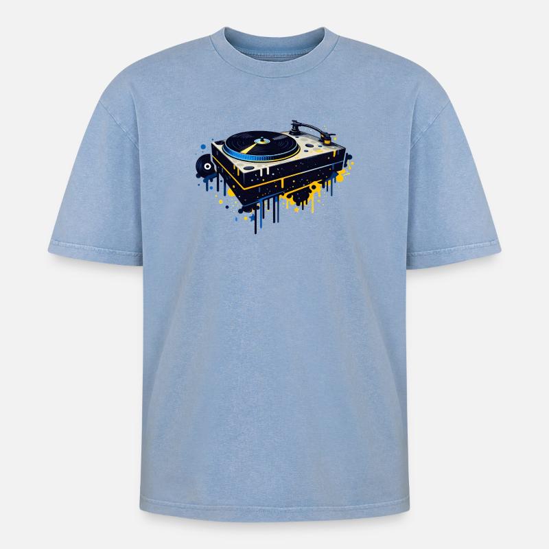 Conception de platines graffiti - T-shirt Premium unisexe oversize acid-washed - bleu délavé acide