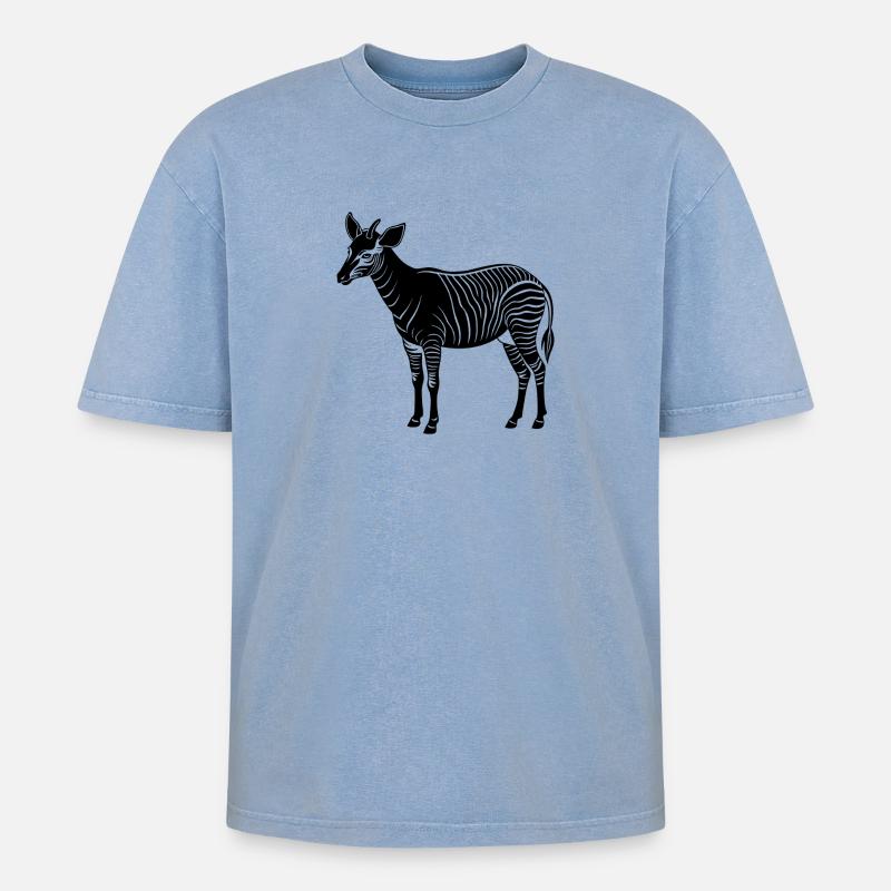 Okapi - T-shirt Premium unisexe oversize acid-washed - bleu délavé acide