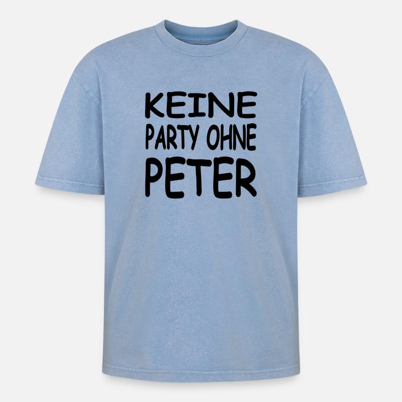 Peter - Oversized Unisex Premium Acid-Washed T-Shirt - acid washed blue