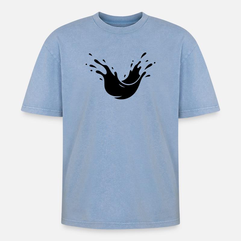 Éclaboussures de boue Éclaboussures de terre - T-shirt Premium unisexe oversize acid-washed - bleu délavé acide