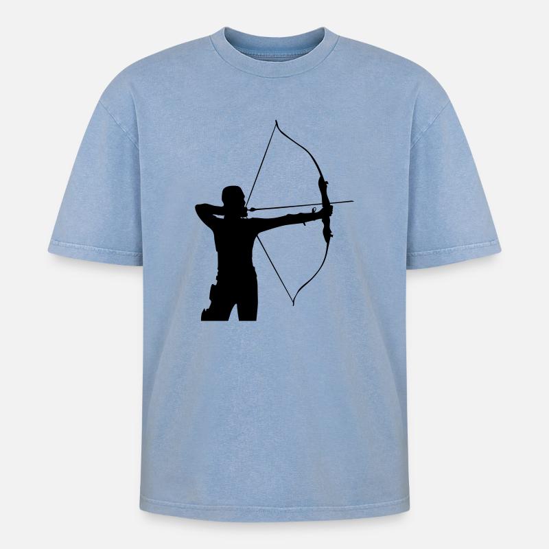 Archer - T-shirt Premium unisexe oversize acid-washed - bleu délavé acide