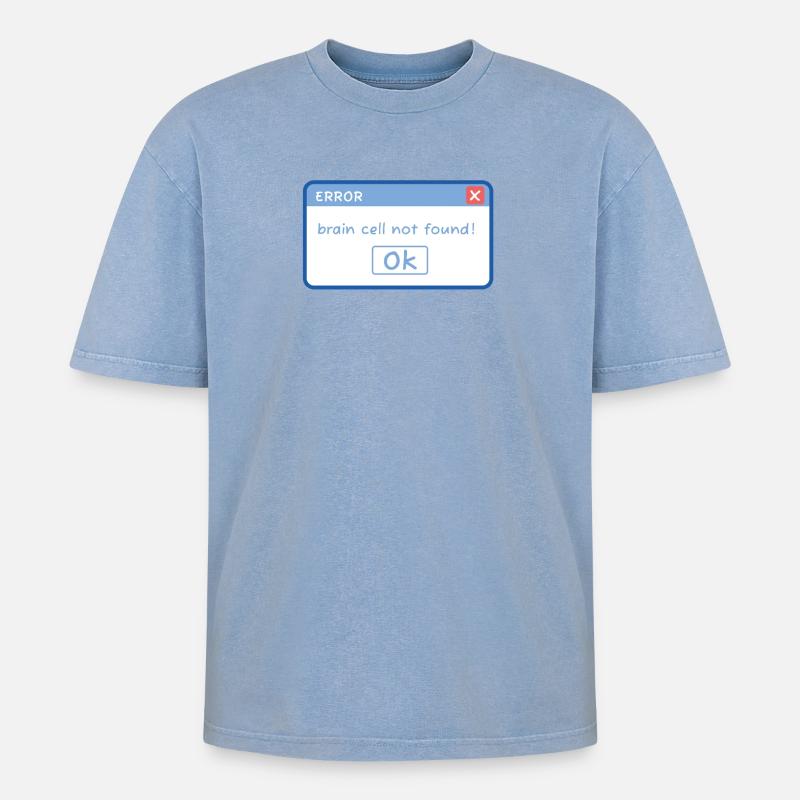 funny E-mail design, meme, idiot, computer humor - Oversized Unisex Premium Acid-Washed T-Shirt - Blau Acid Wash