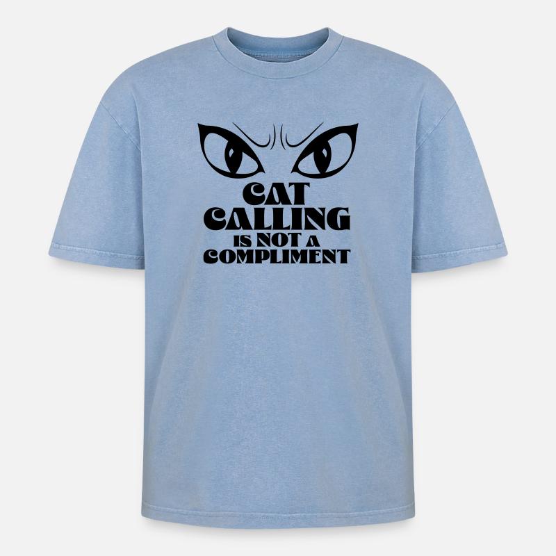Catcalling is not a compliment - Oversized Unisex Premium Acid-Washed T-Shirt - Blau Acid Wash