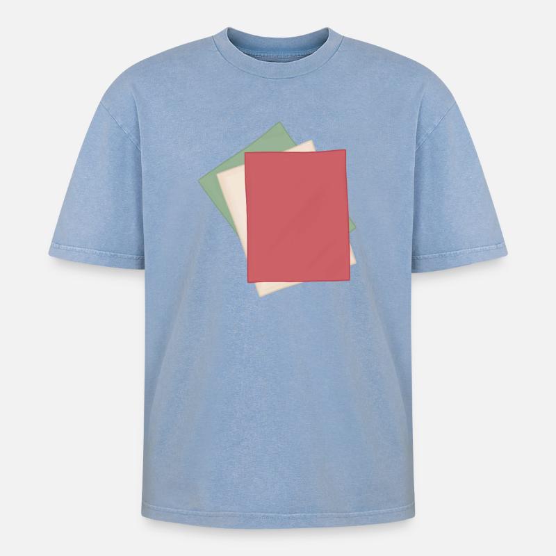 Pile de papier pastel - T-shirt Premium unisexe oversize acid-washed - bleu délavé acide