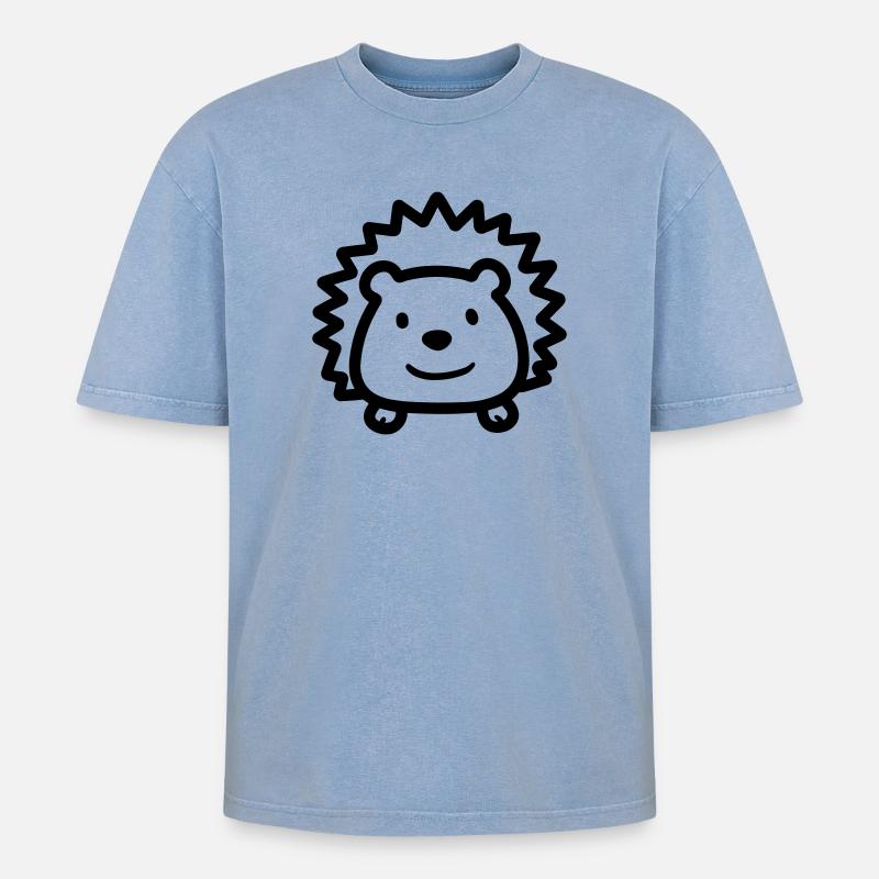 hérisson - T-shirt Premium unisexe oversize acid-washed - bleu délavé acide