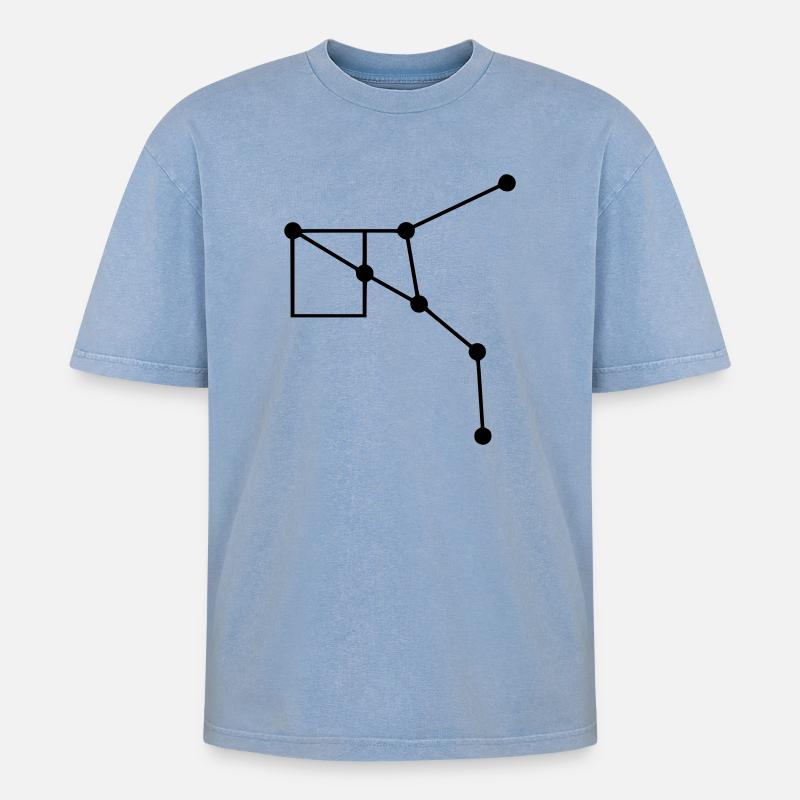 Sternbild Geometrie Linien - Oversized Unisex Premium Acid-Washed T-Shirt - Blau Acid Wash
