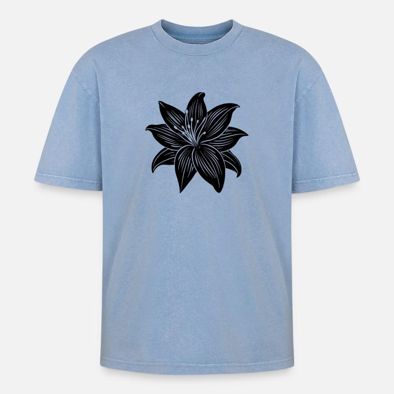 Fleur de lys - T-shirt Premium unisexe oversize acid-washed - bleu délavé acide