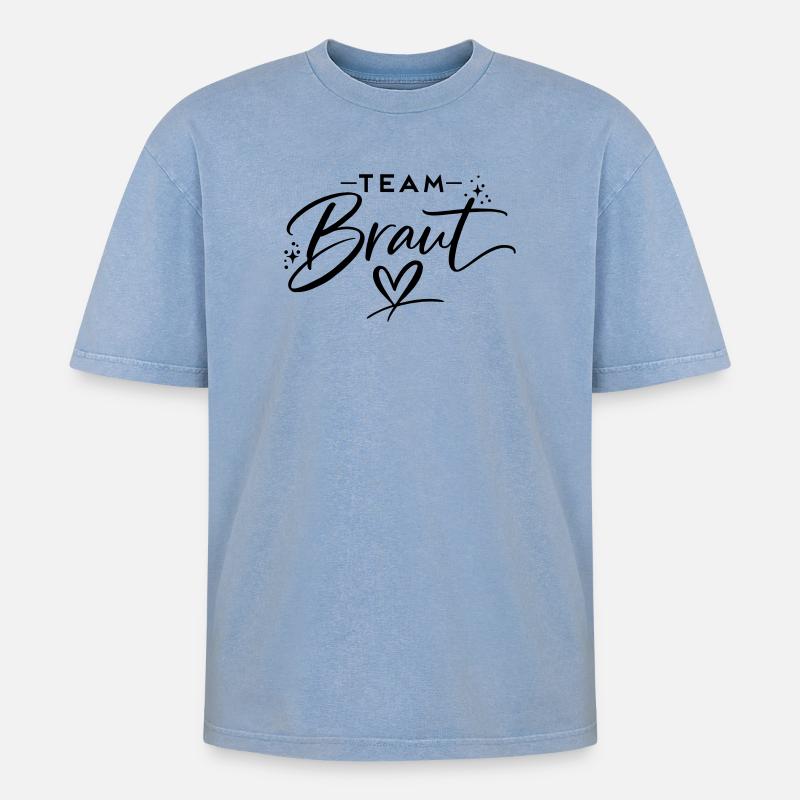 Équipe Bride - T-shirt Premium unisexe oversize acid-washed - bleu délavé acide