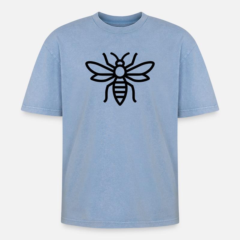 guêpe - T-shirt Premium unisexe oversize acid-washed - bleu délavé acide