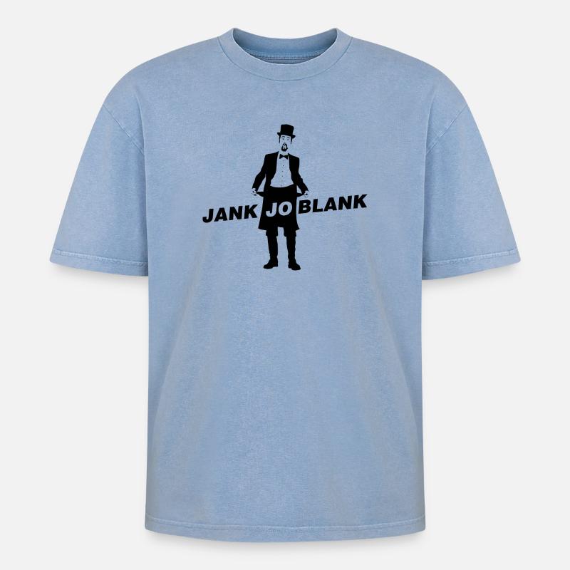 JANK JO BLANK - Oversized Unisex Premium Acid-Washed T-Shirt - Blau Acid Wash