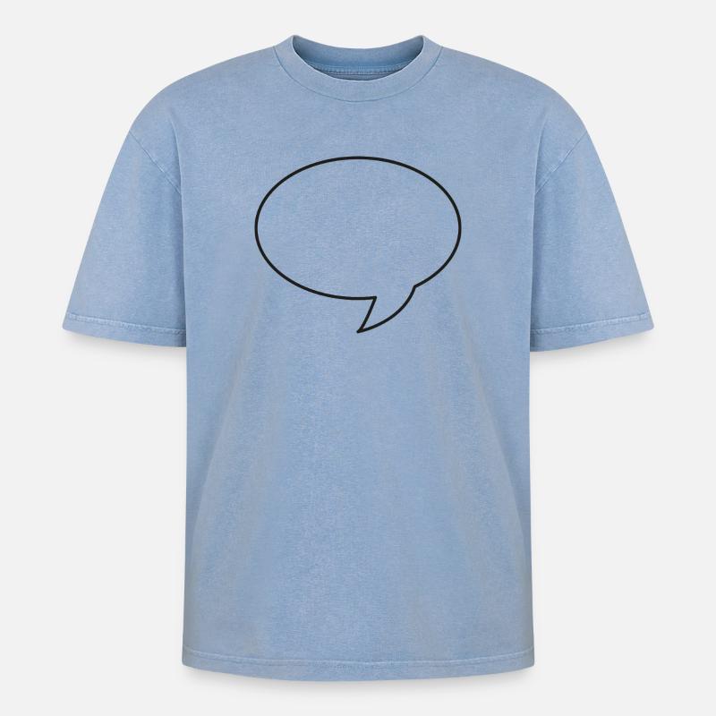 Chatblase - Oversized Unisex Premium Acid-Washed T-Shirt - Blau Acid Wash