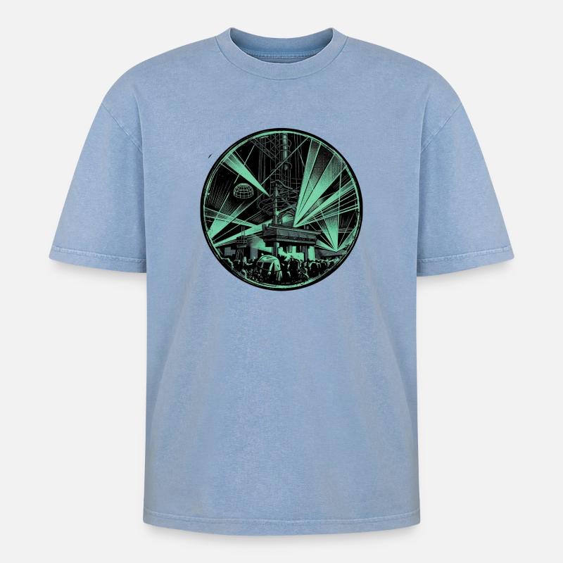 Techno Generation Electro - T-shirt Premium unisexe oversize acid-washed - bleu délavé acide