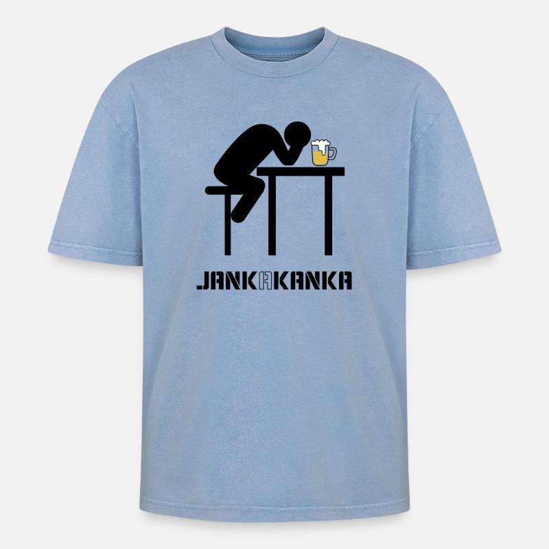 JANK A KANKA - Oversized Unisex Premium Acid-Washed T-Shirt - Blau Acid Wash