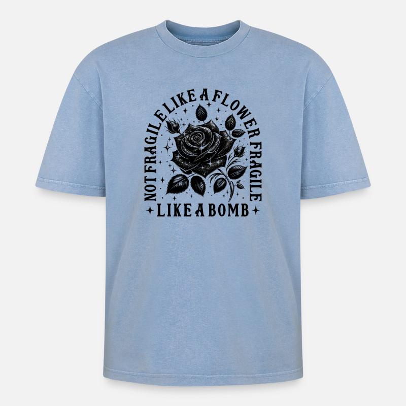 Feministisches Statement Design - Oversized Unisex Premium Acid-Washed T-Shirt - Blau Acid Wash