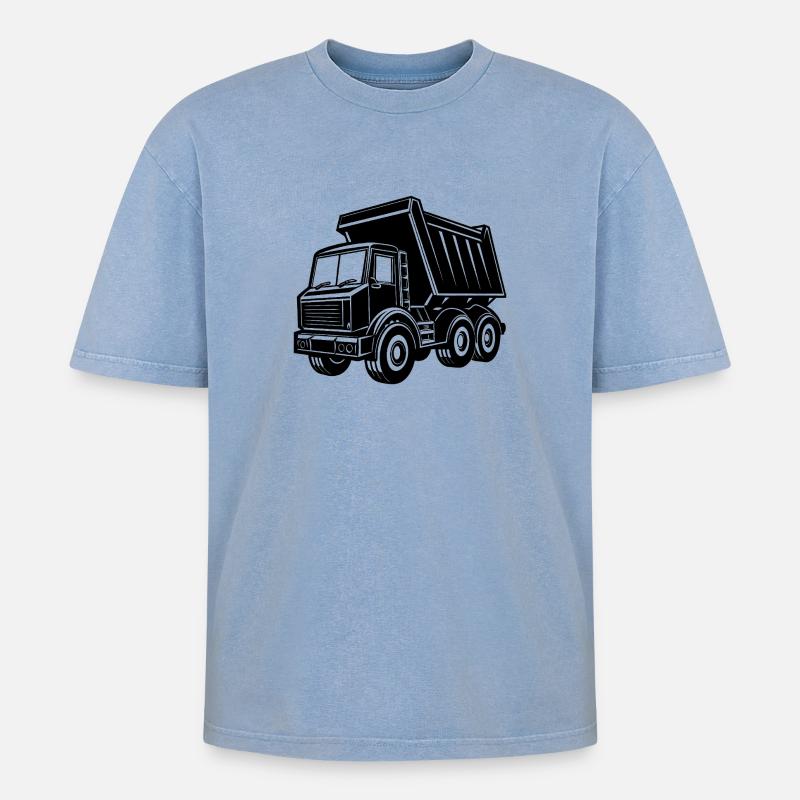 Kipper - Oversized Unisex Premium Acid-Washed T-Shirt - Blau Acid Wash