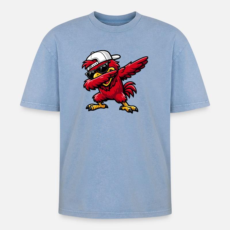 Dab Cardinal - T-shirt Premium unisexe oversize acid-washed - bleu délavé acide