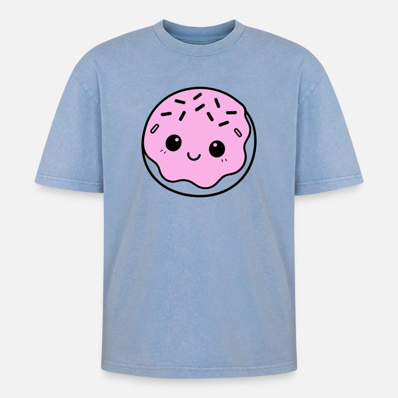 Donut mignon - T-shirt Premium unisexe oversize acid-washed - bleu délavé acide