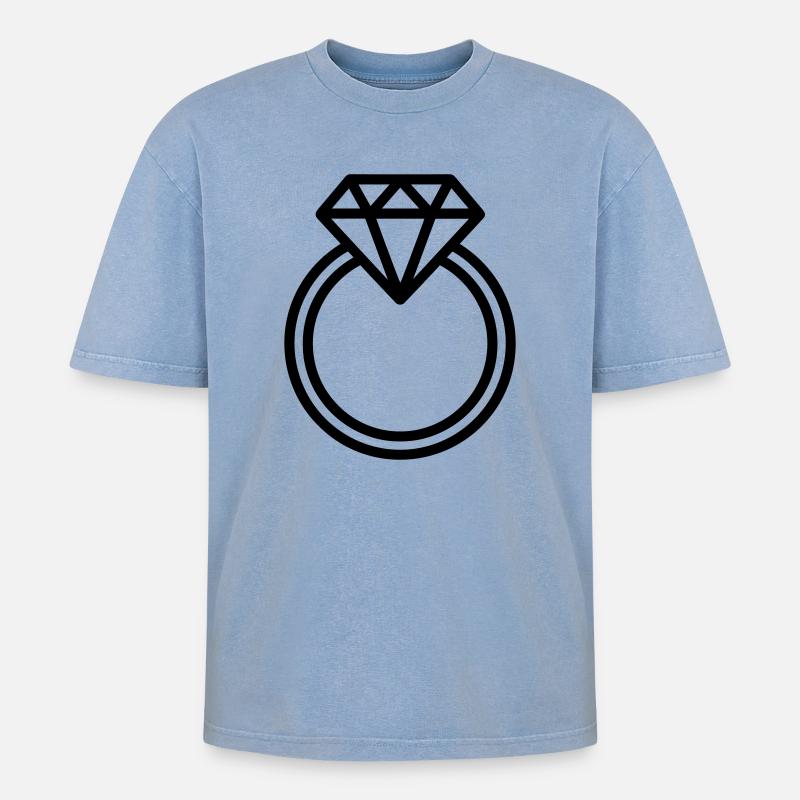 Ehering - Oversized Unisex Premium Acid-Washed T-Shirt - Blau Acid Wash