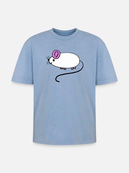 Mouse Rat Rodent Kids Baby - Oversized Unisex Premium Acid-Washed T-Shirt - acid washed blue
