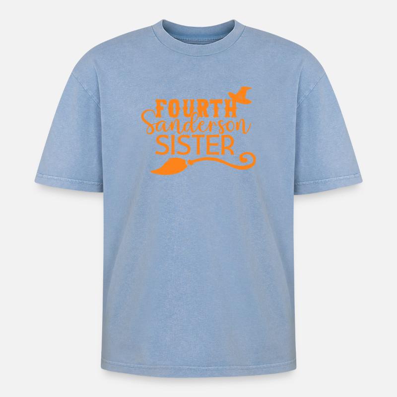 Vierte Hexenschwester Halloween - Oversized Unisex Premium Acid-Washed T-Shirt - Blau Acid Wash