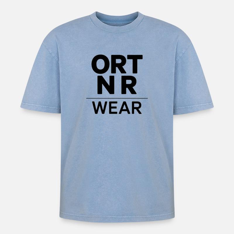 Logo Simple - Oversized Unisex Premium Acid-Washed T-Shirt - Blau Acid Wash