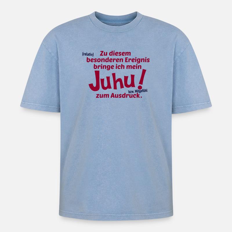 Allgemeines Ereignis - Oversized Unisex Premium Acid-Washed T-Shirt - Blau Acid Wash