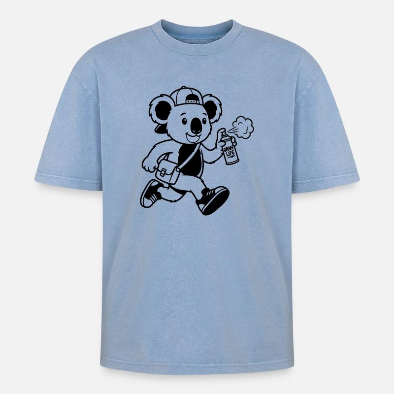 graffiti - T-shirt Premium unisexe oversize acid-washed - bleu délavé acide