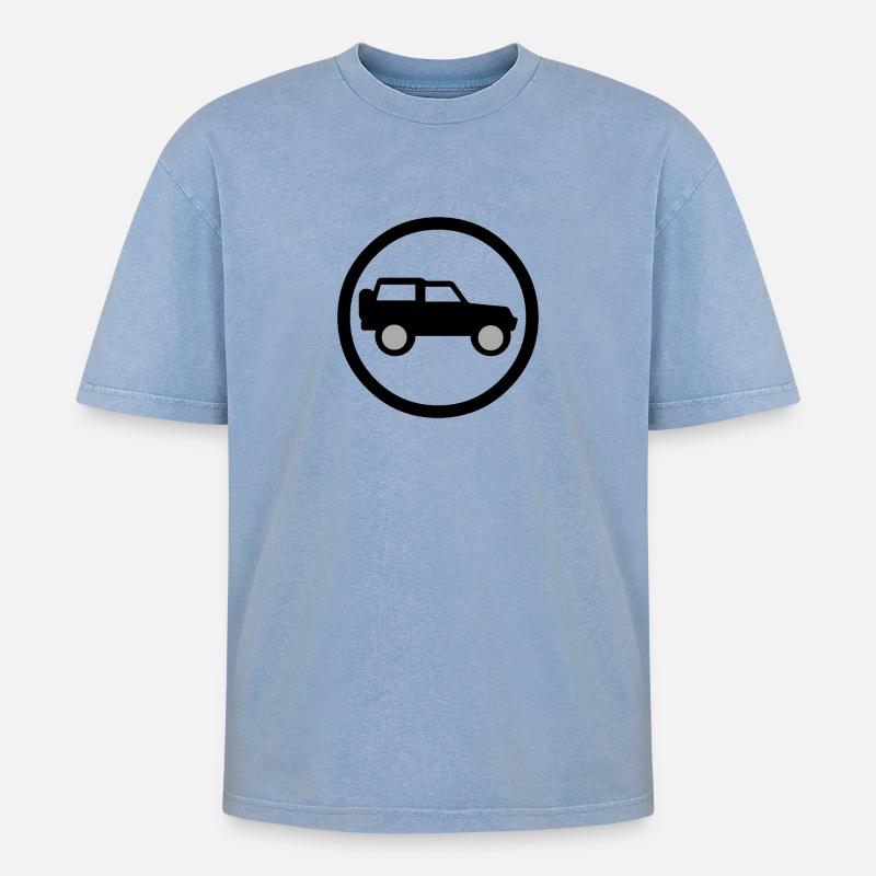 Auto - Oversized Unisex Premium Acid-Washed T-Shirt - Blau Acid Wash