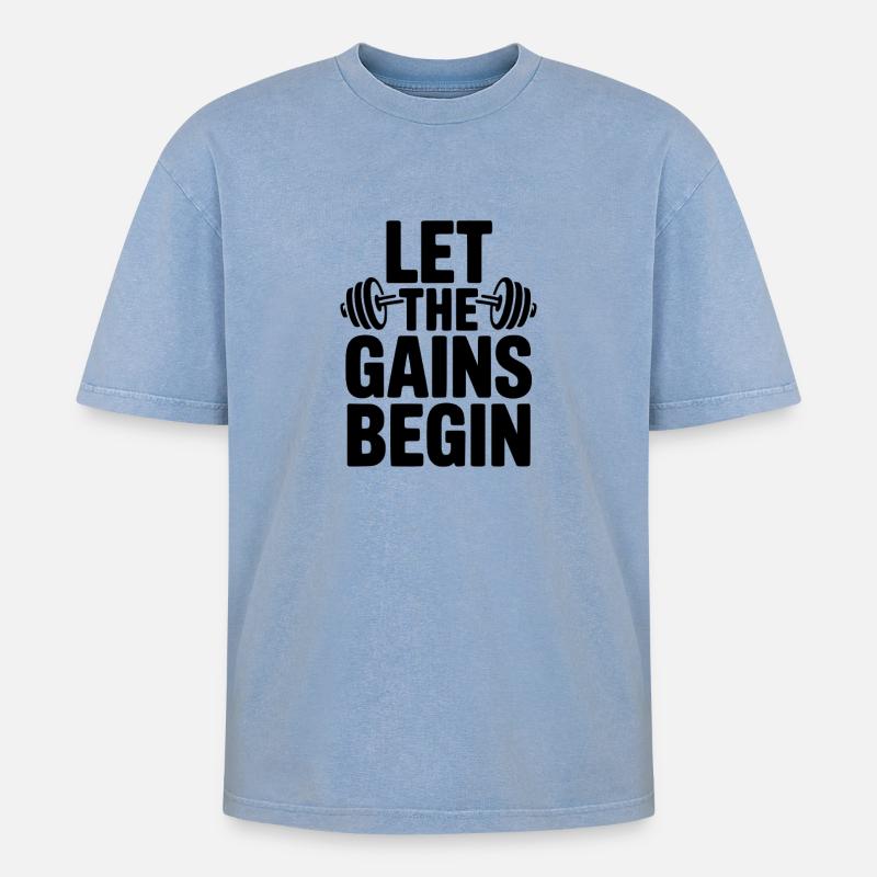 Que les gains commencent - T-shirt Premium unisexe oversize acid-washed - bleu délavé acide