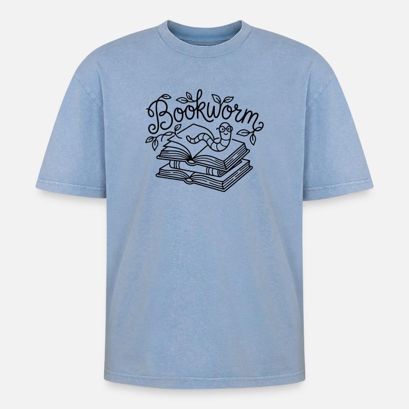 Rat de bibliothèque - T-shirt Premium unisexe oversize acid-washed - bleu délavé acide